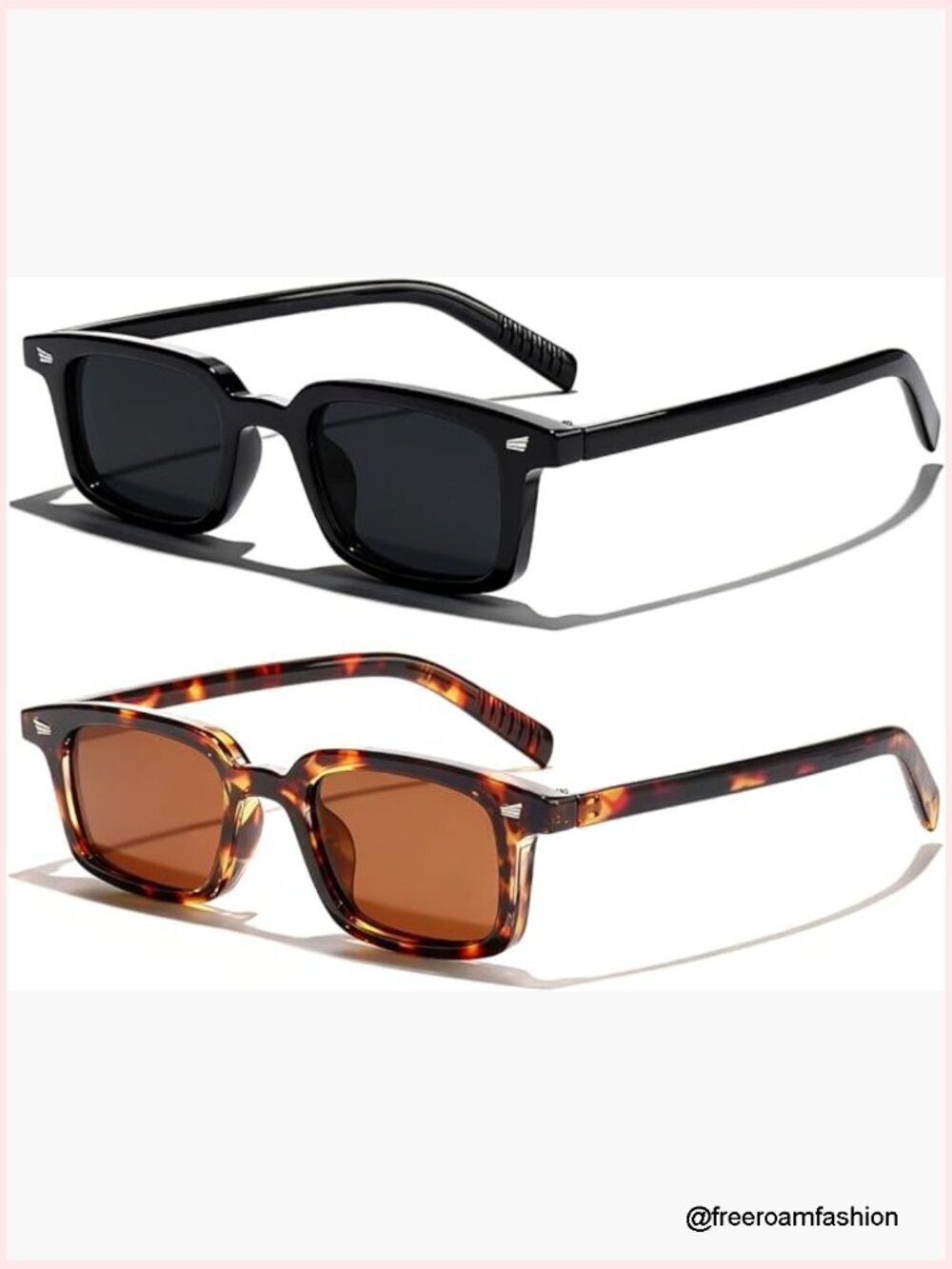 Retro Rectangle Sunglasses Women Men UV400 Protection Small Frame 90s Style